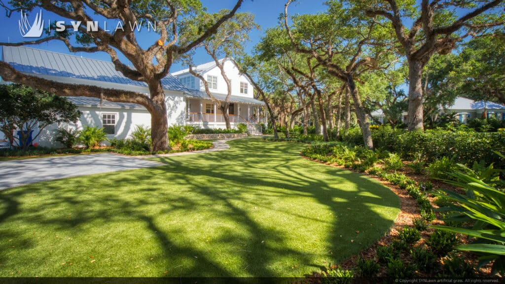 image of SYNLawn Honolulu HI residential artificial grass for yards with shade problems