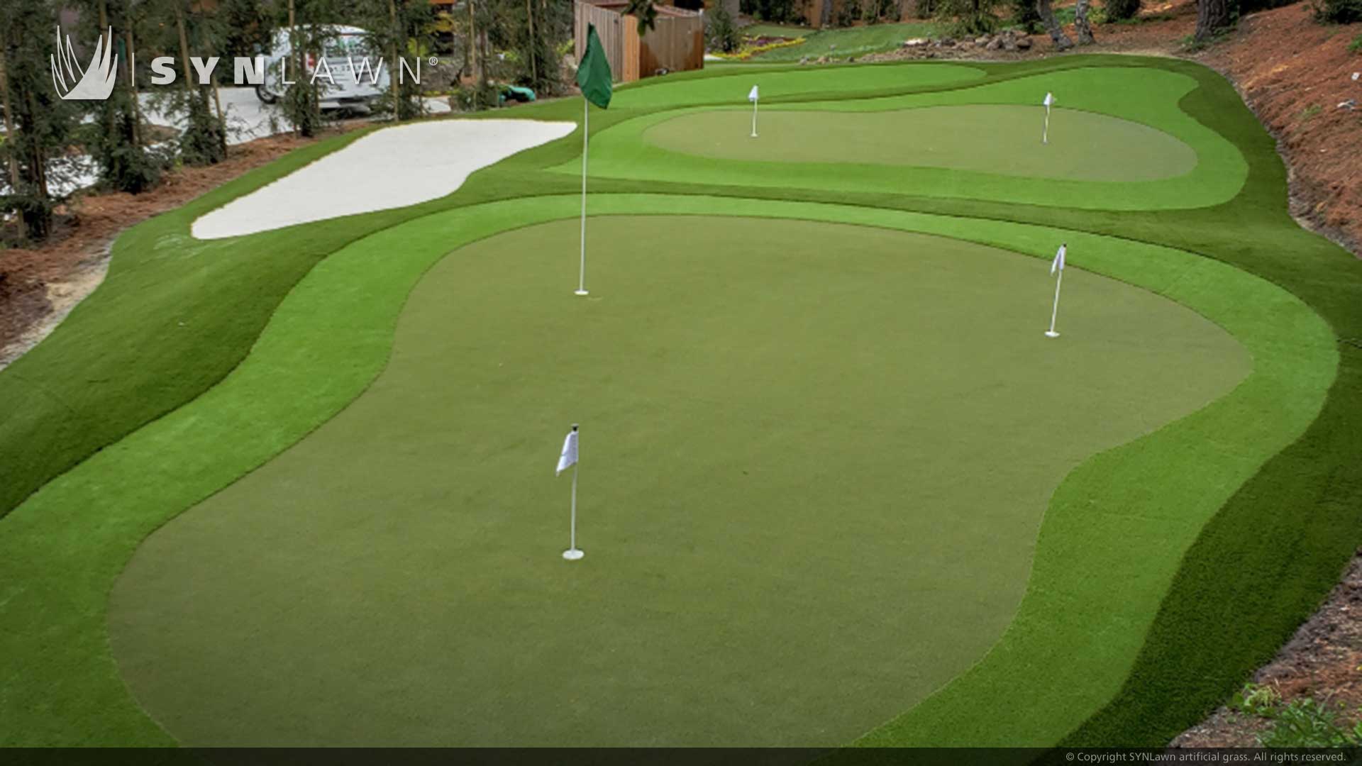 image of SYNLawn Honolulu HI golf artificial grass for putting greens with slopes